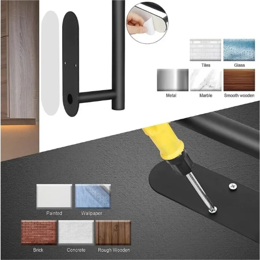 Wall Mounted Kitchen Racks Storage Stainless Steel Paper Towel Holder Self-Adhesive - Storage Shelf - view 4
