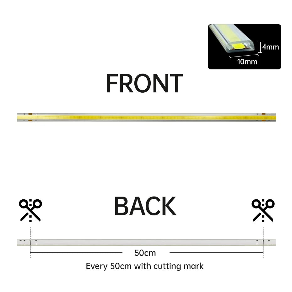 AC 220V COB LED Strip Light 288LEDs/m IP65 Waterproof 1m-50m Flexible Tape with EU/AU - Kitchen Faucet - view 4