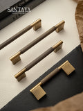 Santaya Cross Knurled Handle Antique Brass Long Handle Kitchen Cabinet Pull Bronze - Cabinet Organizer