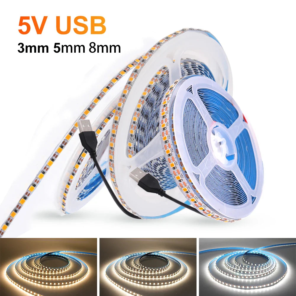 USB Dimmable LED Strip Light DC5V 3MM 5MM 8MM PCB Width Flexible Rope Tape - Kitchen Faucet - view 4