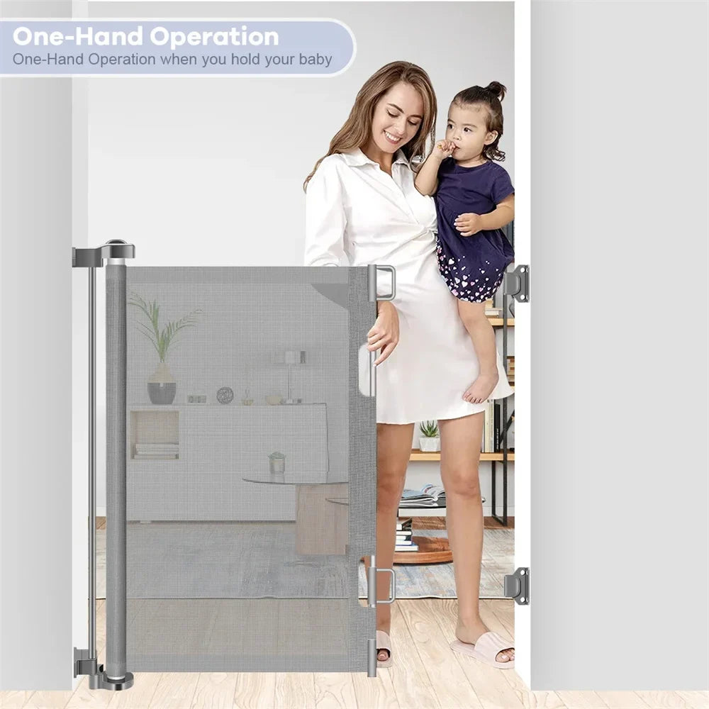 Retractable Baby Gate, 34in Extra Tall Baby Safety Gate, 71" Wide Baby Gate Dog - Safety Gate - view 5