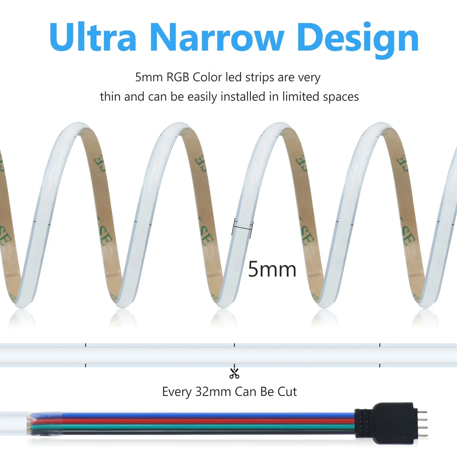 5mm RGB COB LED Strip 12V 24V 576LEDs/M RA90 RGB Colorful Led Ribbon Tape - Kitchen Faucet - view 4