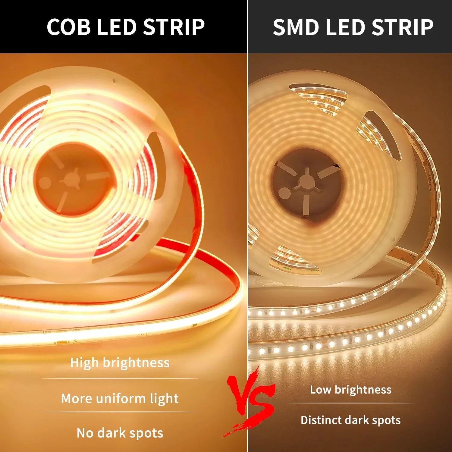 220V COB LED Strip Light 296 LEDs/m High Brightness Waterproof Flexible LED Tape Ribbon - Kitchen Faucet - view 3