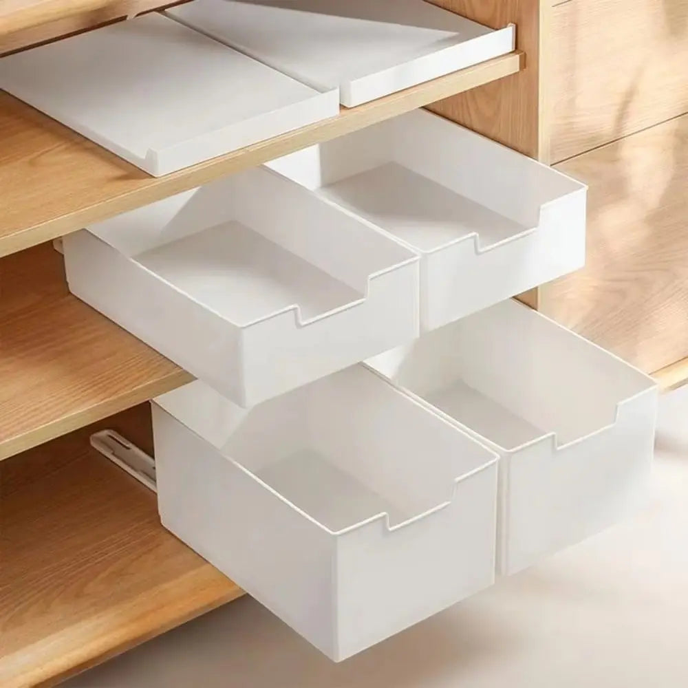 New Pull Out Cabinet Drawer Organizer Slide Out Space Saving Storage Shelves Plastic - Cabinet Organizer - view 3