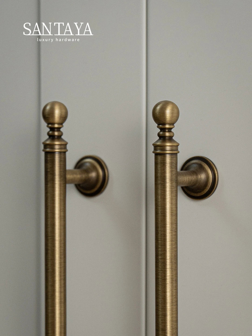 Santaya Brushed Antique Brass Handles for Kitchen Cabinets Wardrobes Drawers and - Cabinet Organizer