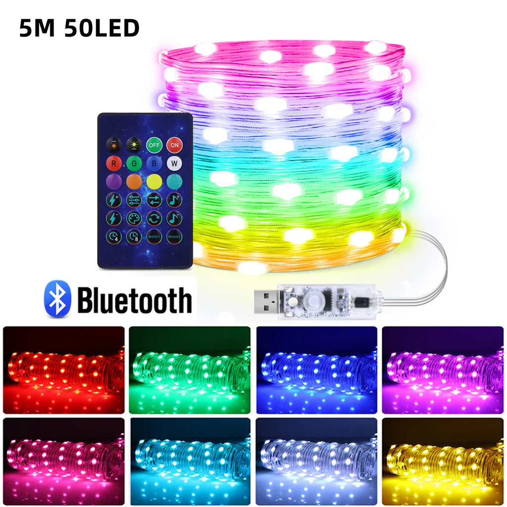 WS2812B RGBIC LED String 20m 10m 5m USB Fairy Lights Dreamcolor DIY Smart IC - Home Improvement - view 7