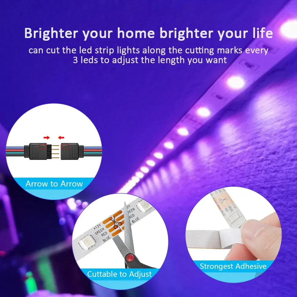 LED Strip Light RGB 5050 5V USB 3 Key Control Flexible Light Strip Suitable - LED Strip Light - view 5
