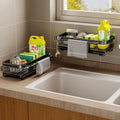No Drill Adhesive Type Kitchen Organizer Kitchen Shelf Cleaning Cloth Storage Draining - Cabinet Organizer