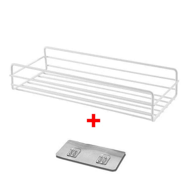 Iron Shelf Wall Mounted Organiser Kitchen Home Spice Storage Rack Bathroom Storage - Cabinet Organizer - view 8
