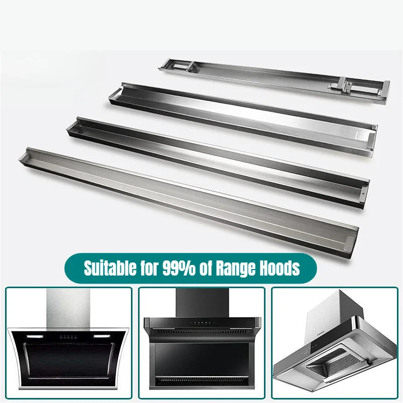 Adjustable Range Hood Oil Collecting Box Universal Stainless Steel Kitchen Range Hood - Home Improvement - view 3