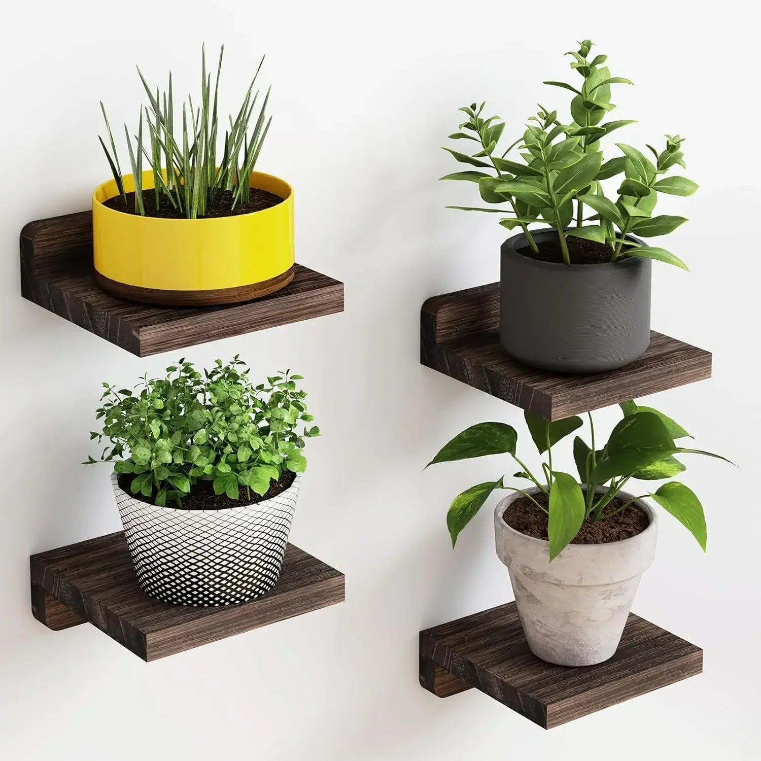 4Pack Small Floating Shelves for Wall, Wood Shelf 5 Inch Display Ledges Room Decor - Storage Shelf - view 8