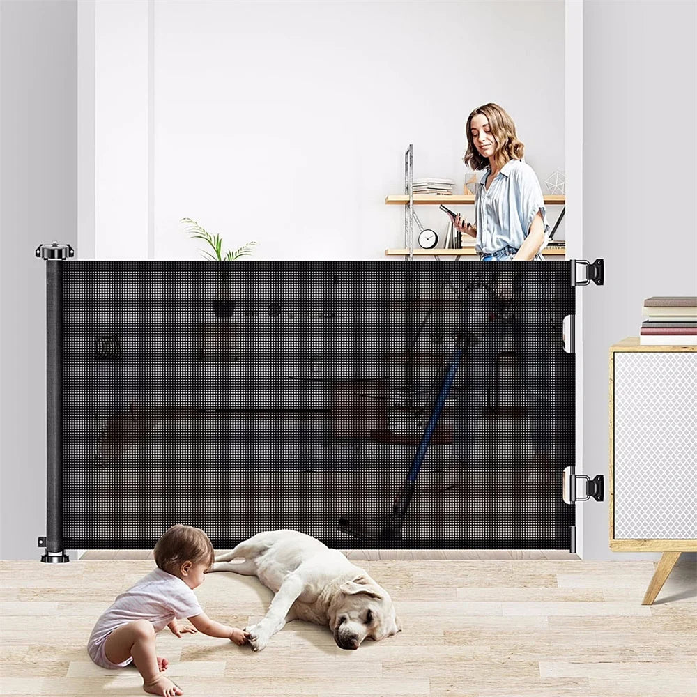 Retractable Baby Gate, 34in Extra Tall Baby Safety Gate, 71" Wide Baby Gate Dog - Safety Gate - view 2