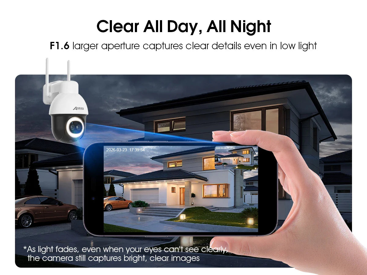 ANRAN 4K Dual Lens WiFi Security Solar Camera 24H Recording 18x Optical Zoom Two-Way - Solar Light - view 7
