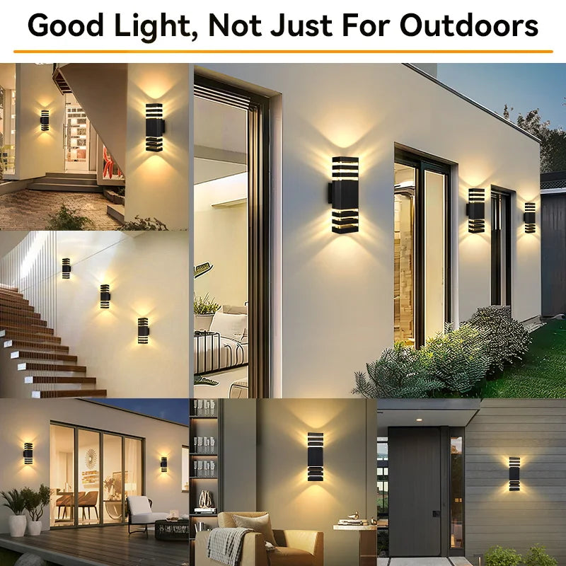 Outdoor IP65 waterproof up and down emitting LED wall lights, acrylic garden balcony porch - Wall Light - view 6