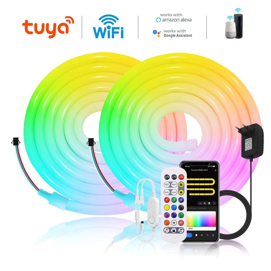 360 Round RGB LED Neon Tube Strip Light Sign 24V 120LEDs/M IP67 Flexible Rope - LED Strip Light - view 6