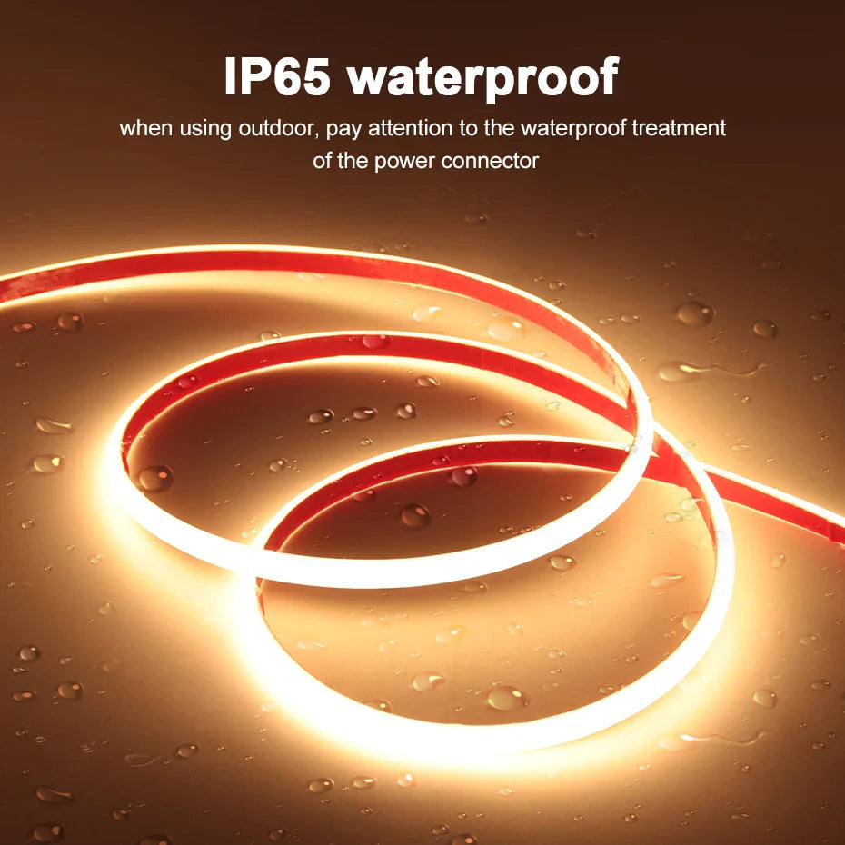 Self-adhesive 220V COB LED Strip 288LEDs/m IP65 Waterproof 1m-25m Length with Timing - LED Strip Light - view 5