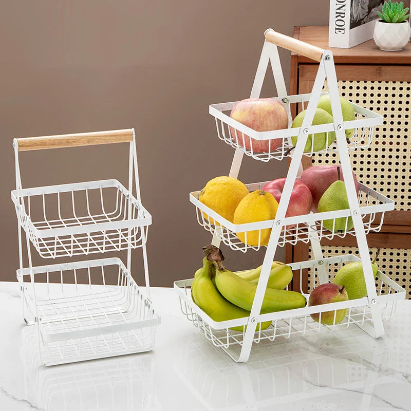 Multifunctional 2-Layers 3-Layers Fruit Basket Kitchen Living Room Dry Fruit Snacks - Cabinet Organizer - view 5