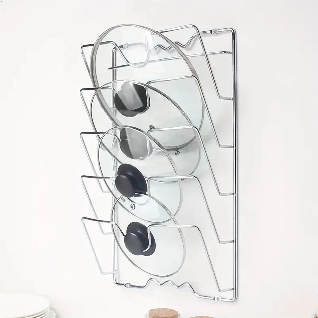 Space-saving pot lid organizer Non-slip design Safe storage of kitchen supplies - Cabinet Organizer