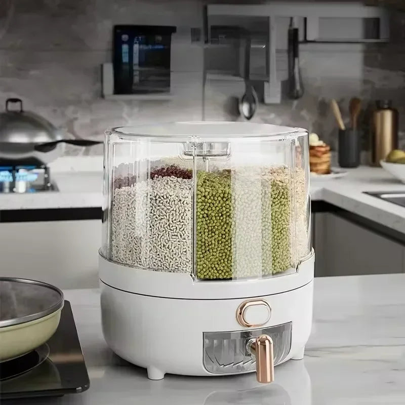 Bucket Household Rotating Sealed Insect-proof And Moisture-proof Grain Box Kitchen Six - Home Improvement - view 8