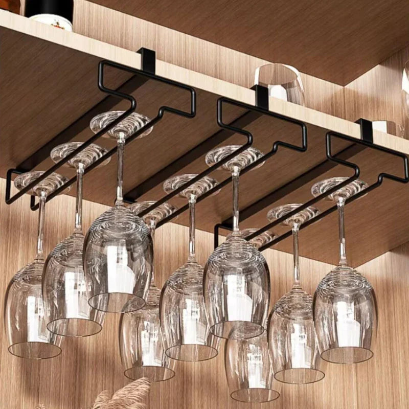 Under Cabinet Upside Down Wine Glass Holder - For Wine Glasses/Champagne Glasses - Cabinet Organizer - view 8