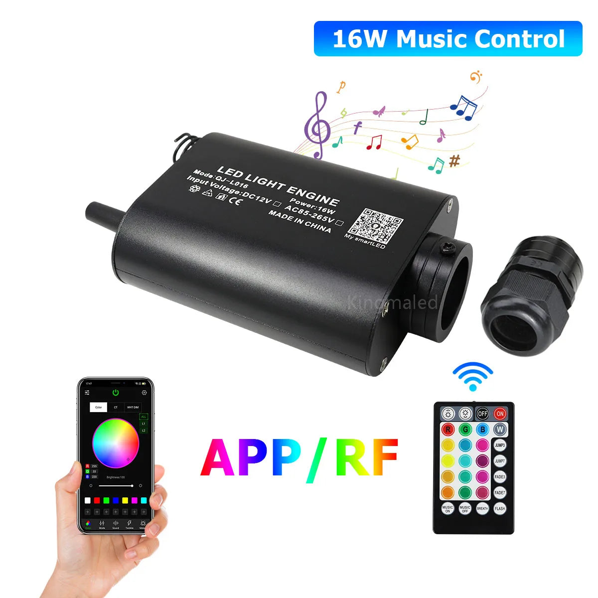 16W RGBW Fiber Optic Star Ceiling Light Kit Sound Activated APP Starry Sky Fiber - Home Improvement - view 7
