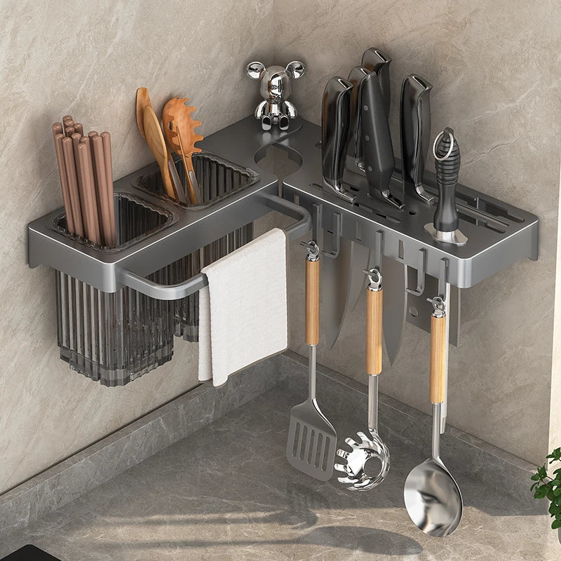 Knife rack, storage shelf, kitchen wall-mounted multifunctional knife rack, chopstick - Storage Shelf - view 4