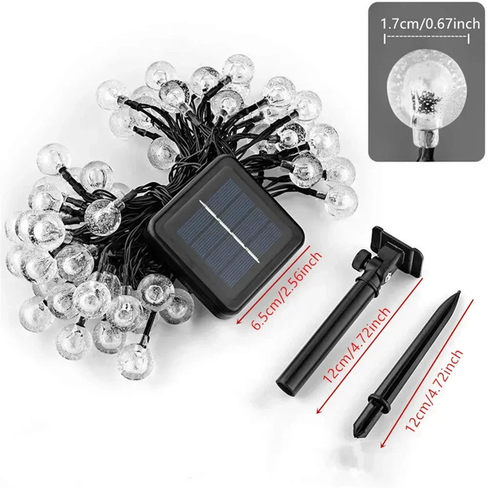 20/50/100 Led Solar String Lights Outdoor Crystal Globe Lights with 8 Modes Waterproof - Solar Light - view 4