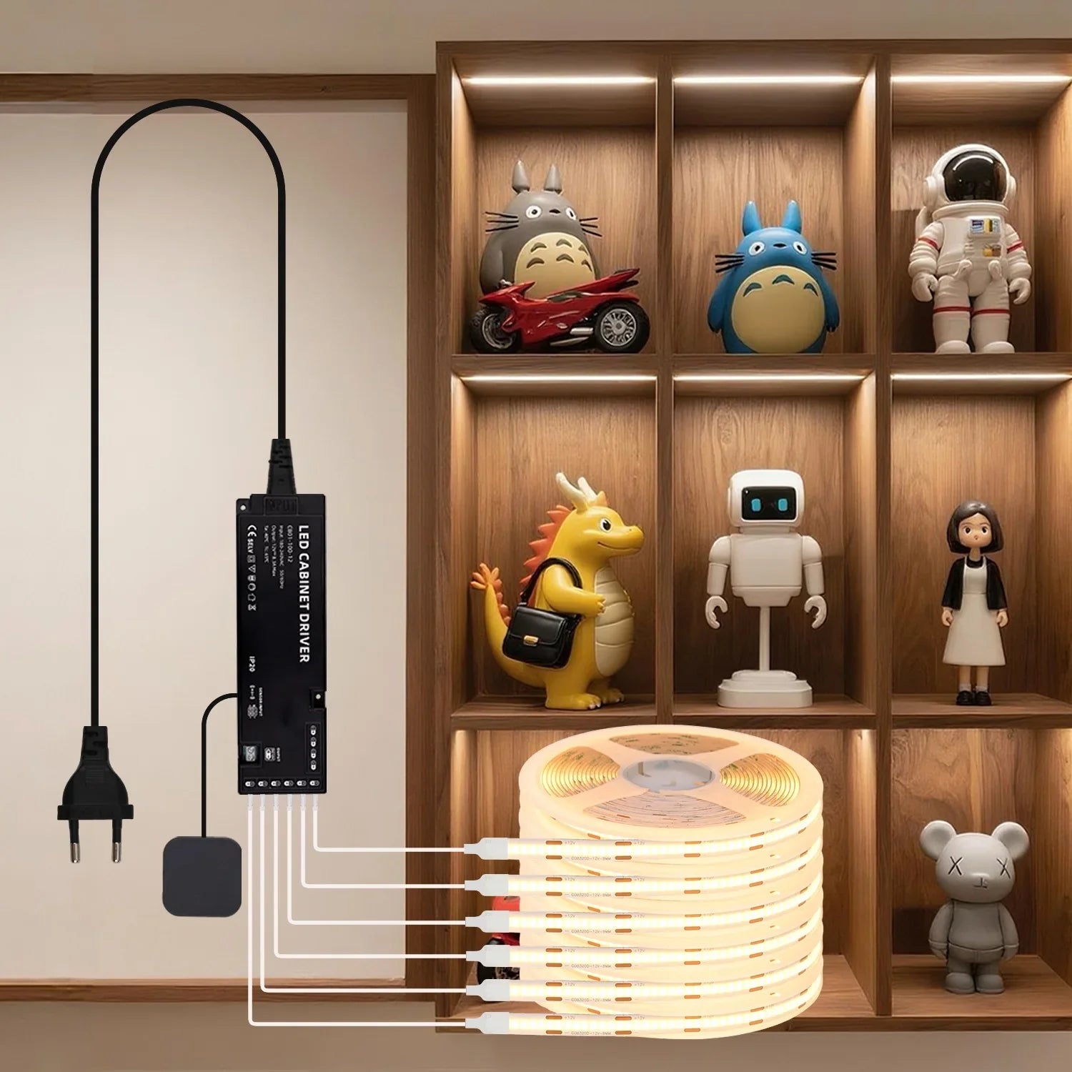 Under Cabinet COB LED Strip Light Collection Display Closet Bookcase Wardrobe Lamp - Cabinet Organizer - view 3