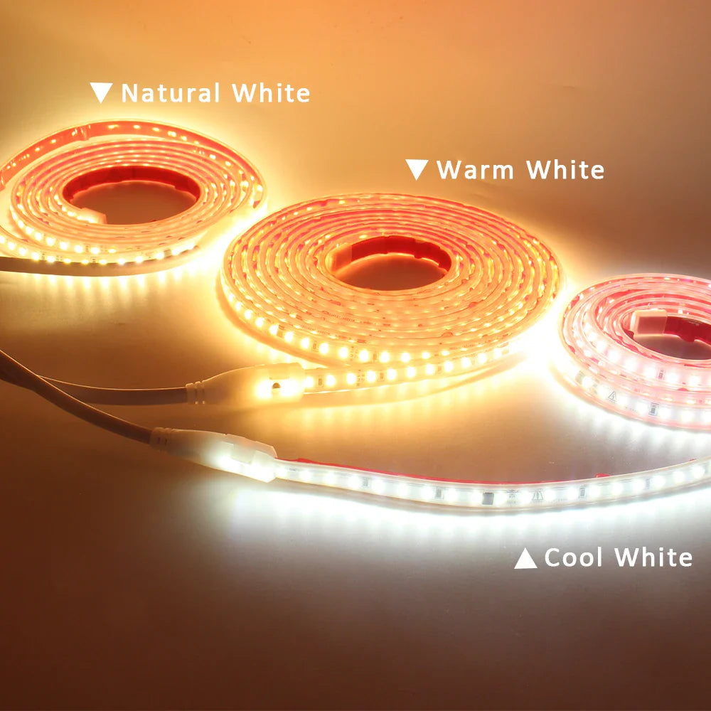 220V LED Strip Light SMD2835 120LEDs/m Waterproof Tape Lamp with EU Plug 1M 2M - Kitchen Faucet - view 4