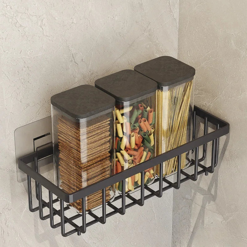 Punch-free Kitchen Sink Storage Rack Wall-mounted Spice Rack Multi-purpose Sponge - Storage Shelf