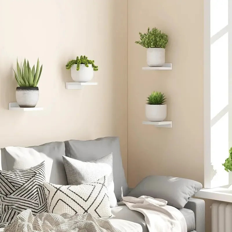 4Pack Small Floating Shelves for Wall, Wood Shelf 5 Inch Display Ledges Room Decor - Storage Shelf - view 4