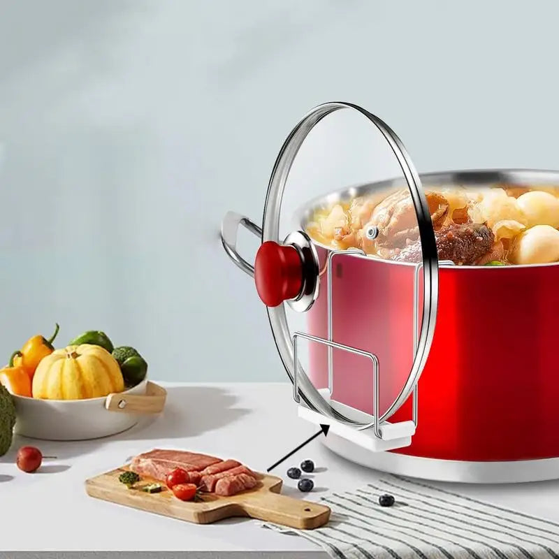 Slow Cooker Lid Holder Lid Rack With Silicone Sink Kitchen Cooking Pot Lid Organizer - Cabinet Organizer - view 3
