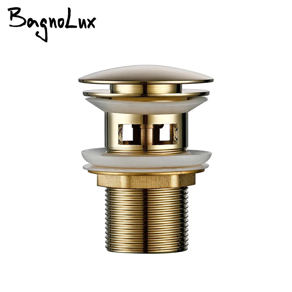 Pop up Drain Button Bathroom Sink Plug Black Gold Rose Siphon Waste Stopper Wash - Home Improvement - view 7