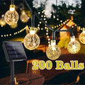 200LED Solar String Lights Outdoor Crystal Fairy Light Chritmas Garland 8 Modes - Solar Light