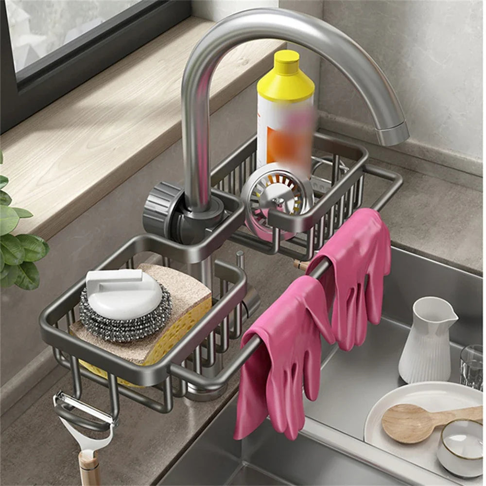 Kitchen Supplies Storage Rack Non Perforated Dishwashing Supplies Sponge Bidirectional - Storage Shelf - view 3