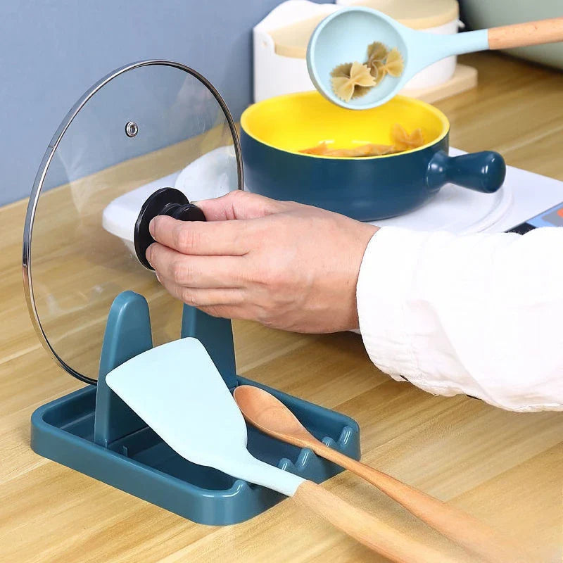 Foldable Pot Lid Rack Plastic Spoon Holder Stand Kitchen Organizer for Fork Spatula Rack - Cabinet Organizer - view 2