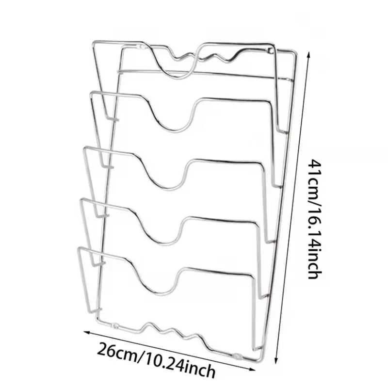 Kitchen Organizer Rack Wall Hanging Pot Cover Rack Five-Layer Pot Lid Metal Rust-Free - Cabinet Organizer - view 6