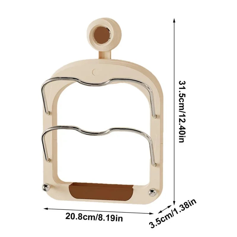 Kitchen Organizer Rack Wall Hanging Pot Cover Rack Multilayer Pot Lid Metal - Cabinet Organizer - view 7
