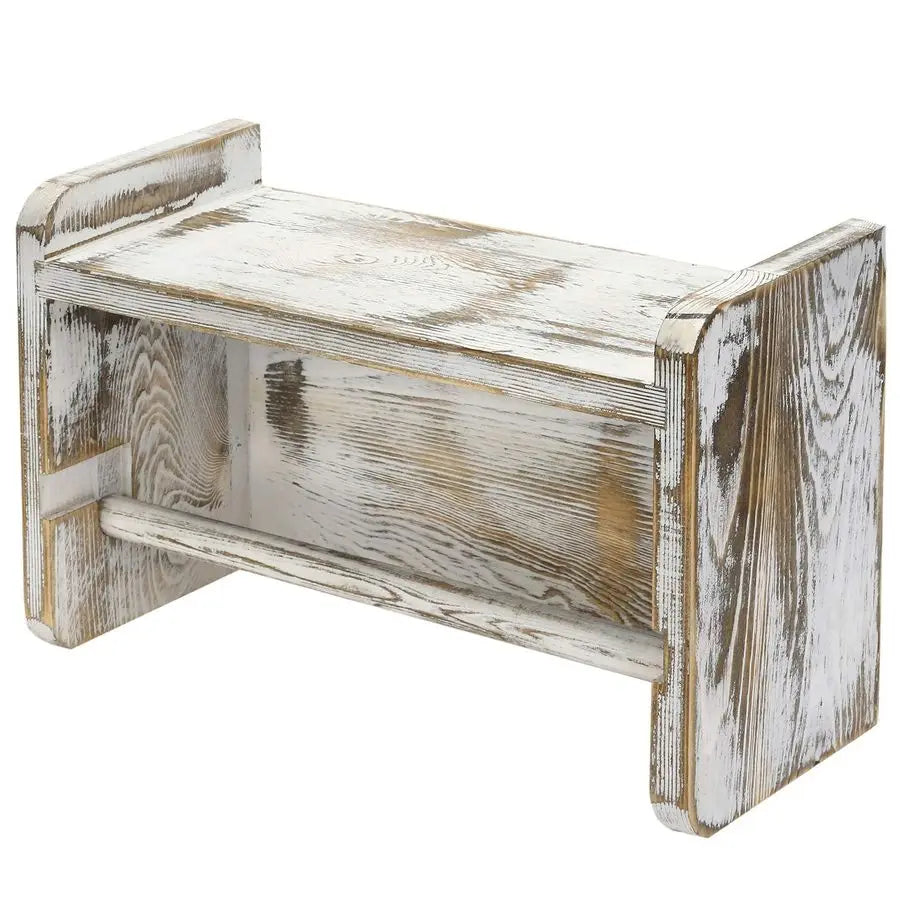 Farmhouse Paper Towel Holder, Shabby Whitewashed Wood Farmhouse Wall Mounted Kitchen - Organizer - view 6