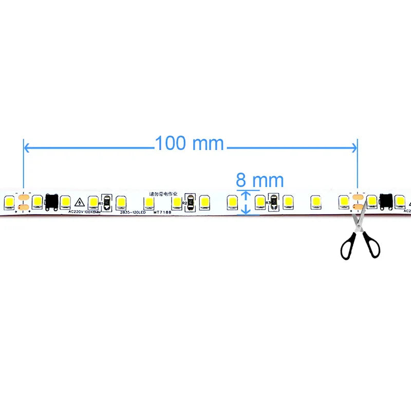 AC220V 230V 5M 600 LED Strip 2835 120LEDs/m Home Lamp Strip Red Ice Blue - LED Strip Light - view 3