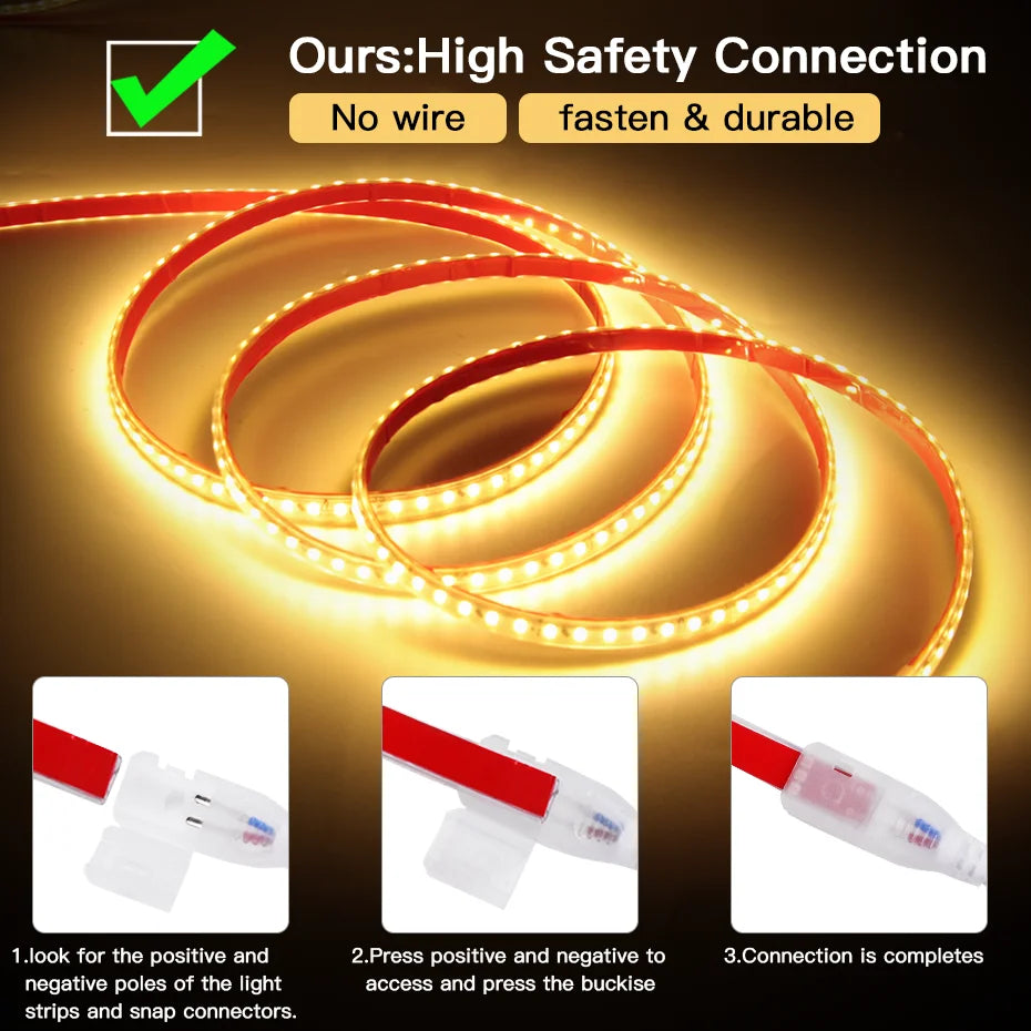 1m-50m Super Bright Led Strip Light 220V 120LEDs/m Adhesive Flexible Tape IP67 - Kitchen Faucet - view 3