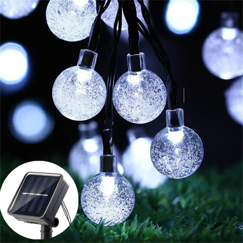 20/50/100 Led Solar String Lights Outdoor Crystal Globe Lights with 8 Modes Waterproof - Solar Light - view 8