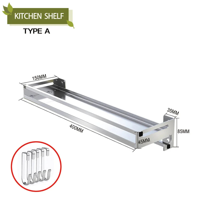 Bonderis Kichen Organizer Spices Brushed Stainless Steel Bathroom Shelf Storage Rack - Cabinet Organizer - view 8