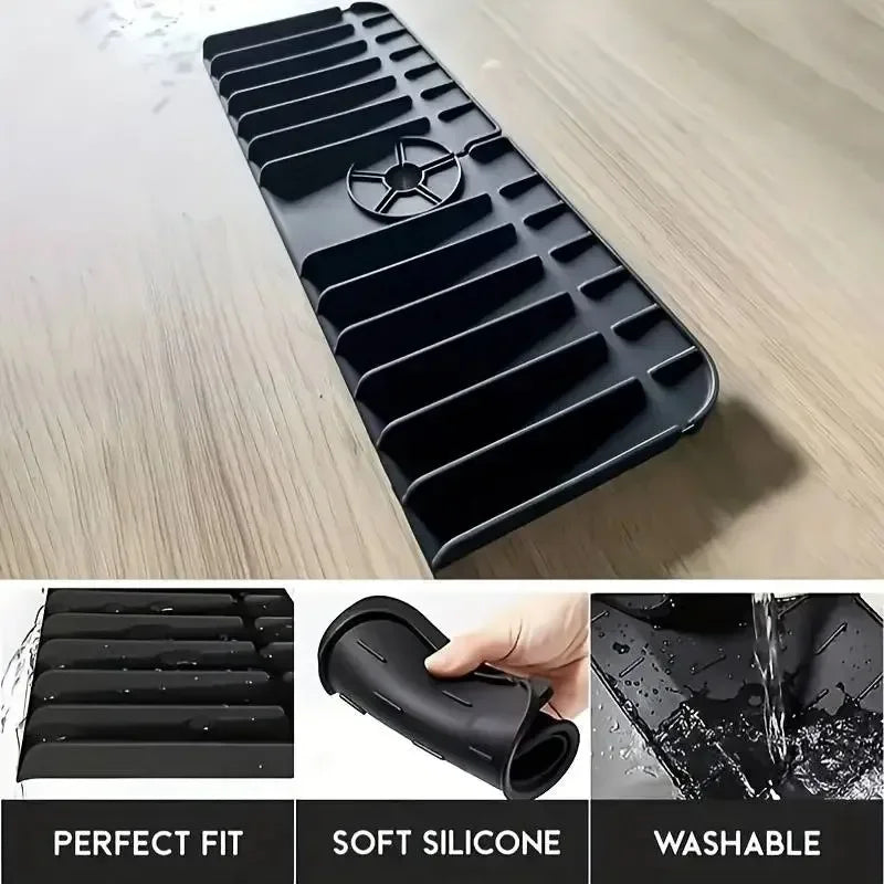 Silicone Faucet Mat Dish Soap Sponge Holder Sink Kitchen Countertop Drying Mat - Kitchen Faucet - view 2