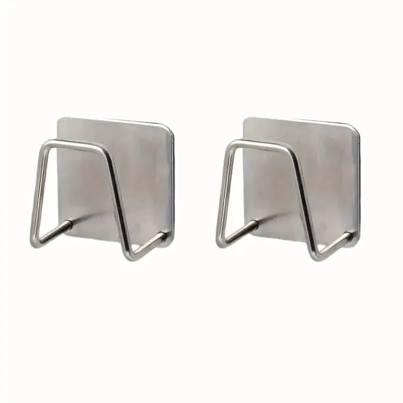 2/4Pcs Stainless Steel Sponge Holder For Kitchen Sink No Punching Sponge Holder Wall Mount - Organizer - view 7