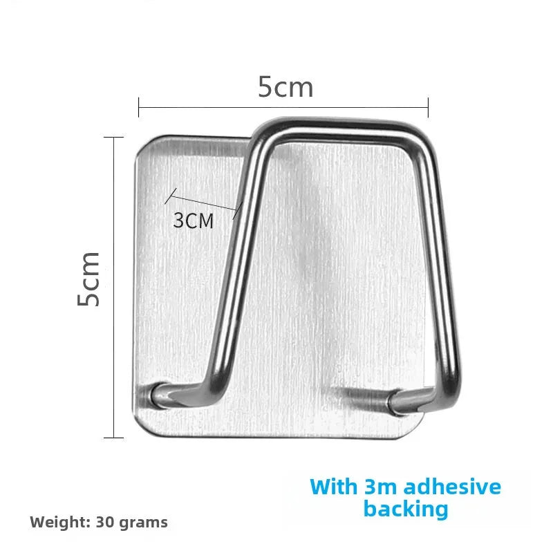 2/4Pcs Stainless Steel Sponge Holder For Kitchen Sink No Punching Sponge Holder Wall Mount - Organizer - view 6