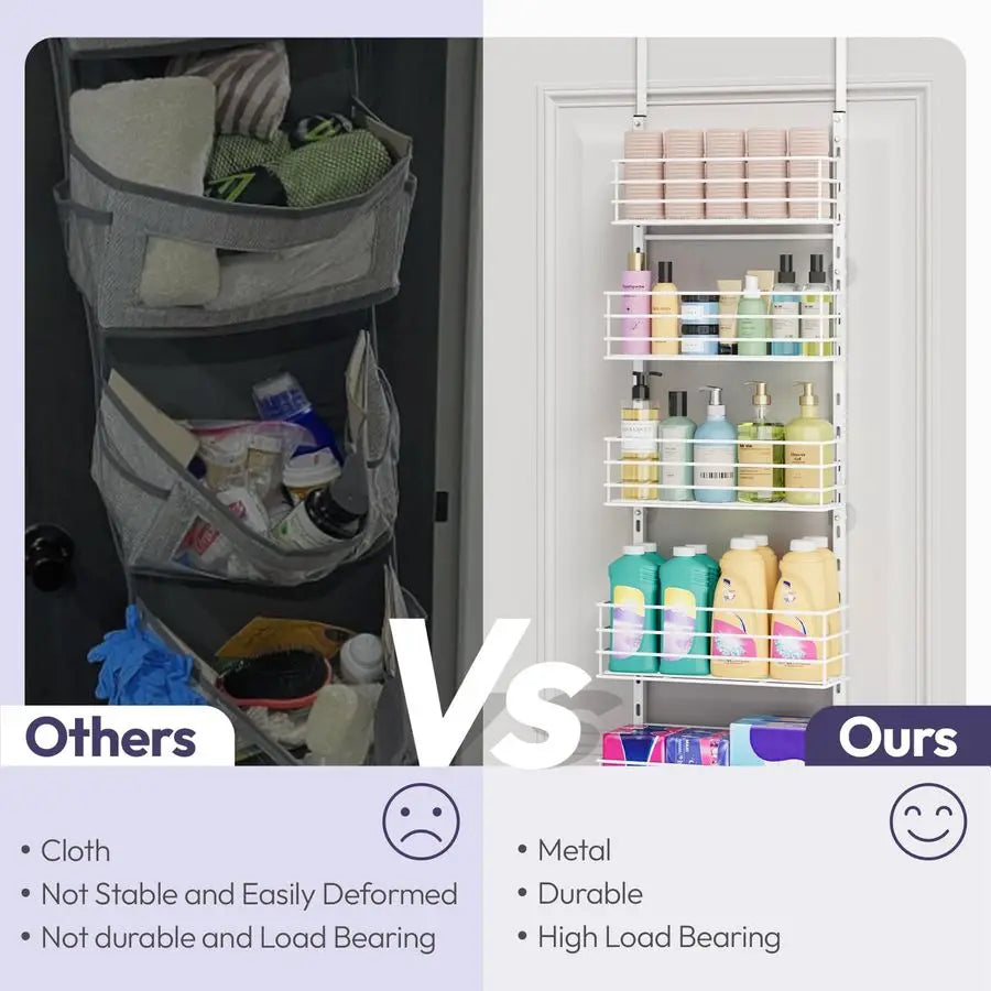 Over The Door Organizer Door Organizer Hanging with 5 Adjustable Metal Large Capacity - Cabinet Organizer - view 4
