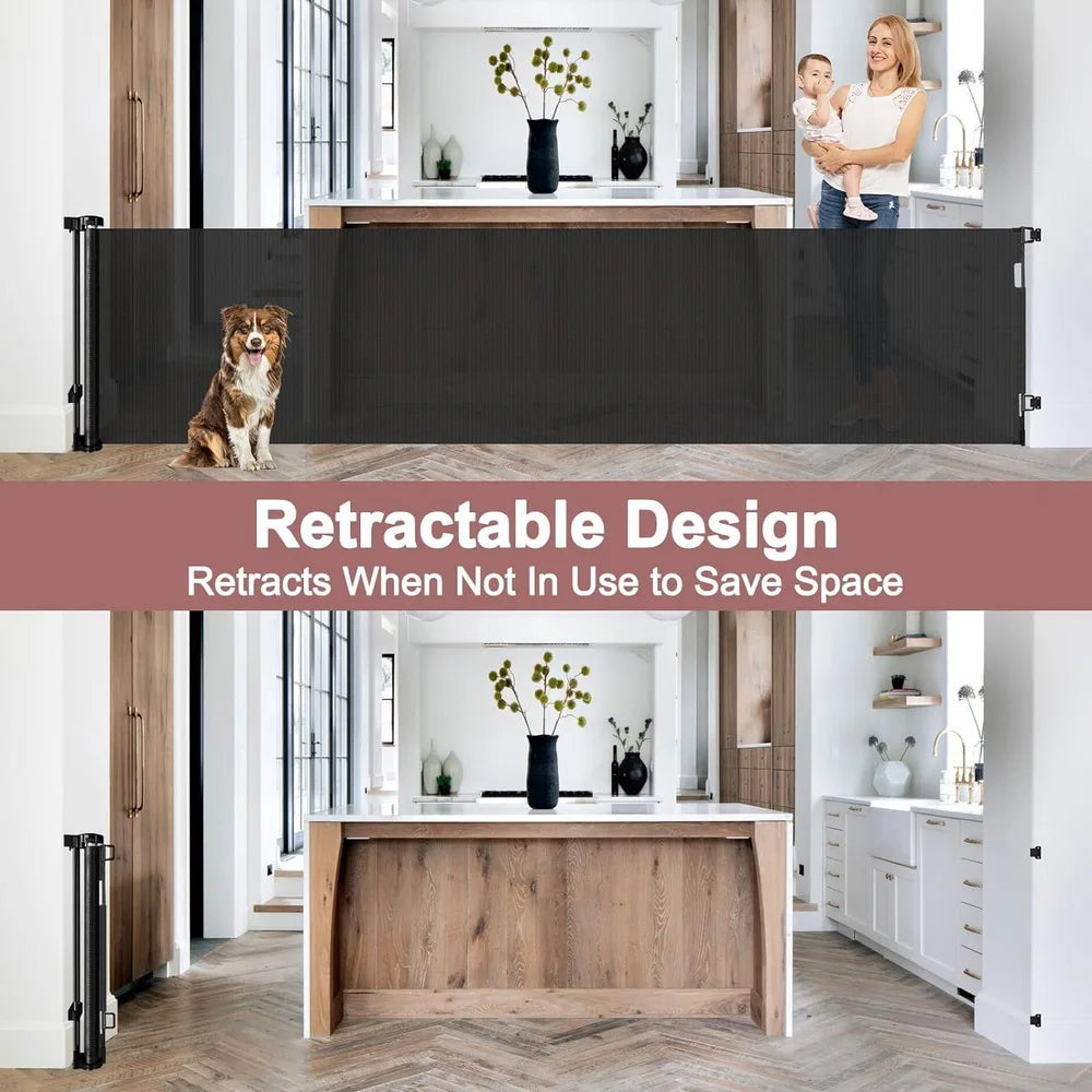 Retractable Baby Doorways Safe 120inch Extra Wide Baby Gate Baby Safety Gate For Stairs - Safety Gate - view 4