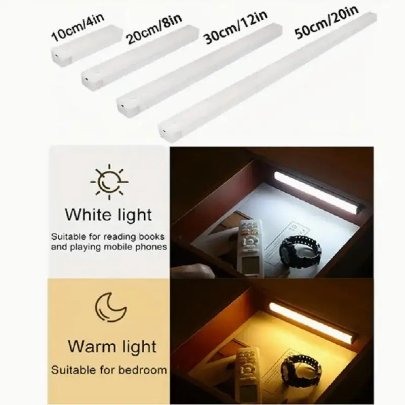 2PCS Wireless motion-sensor LED light bar, rechargeable magnetic night light corridor - Home Improvement - view 2