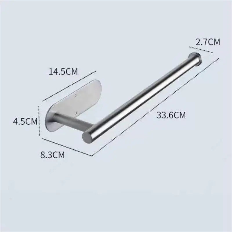 Stainless Steel Silver / Black Paper Towel Wipe Hanging Rack Can Store Cling Film - Storage Shelf - view 8